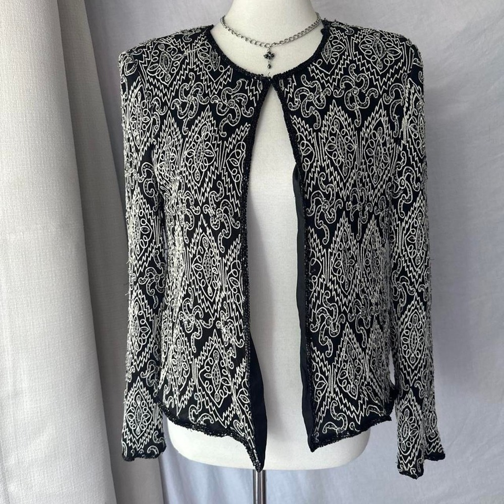 Silk beaded vintage cardigan